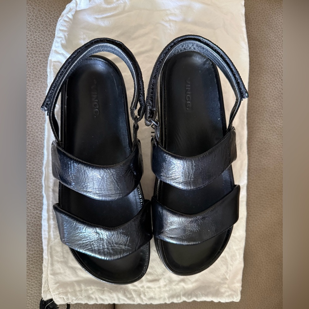 Vince Patent Leather Sandals Women’s 8.5 Black Patent Trendy